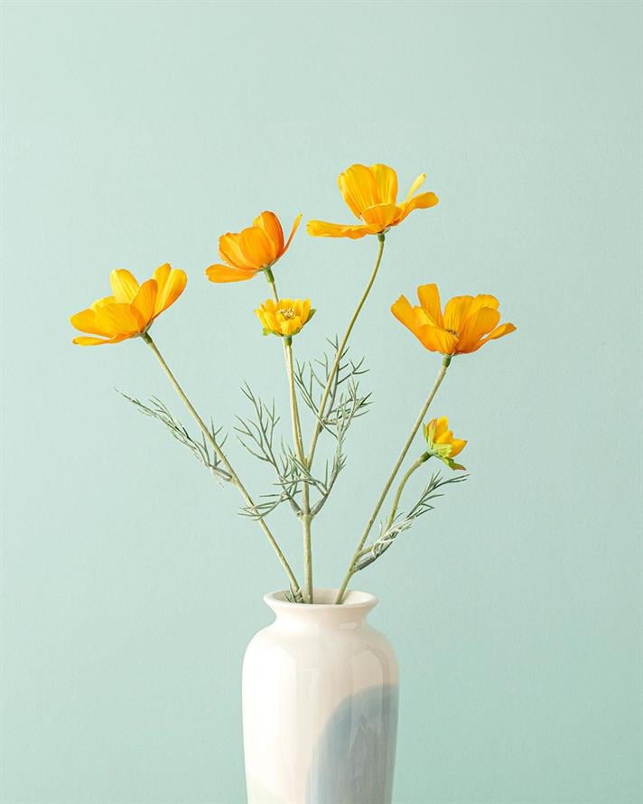 Daisy Bouquet Green Single Branch Artificial Flowe 62 cm Orange
