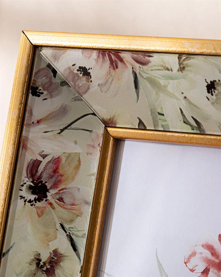 Floare elegantă Sticlă Ramă 15x21 cm Gold