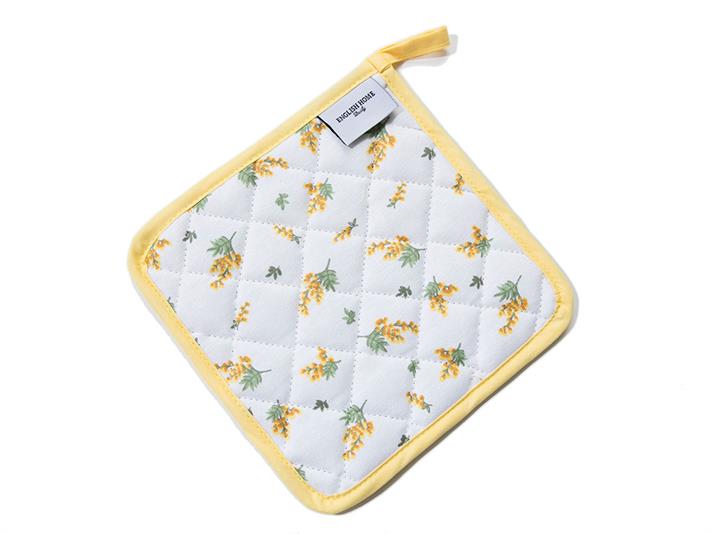 Mimosa flower Printed 2 Pcs Set Kitchen Set White - Yellow