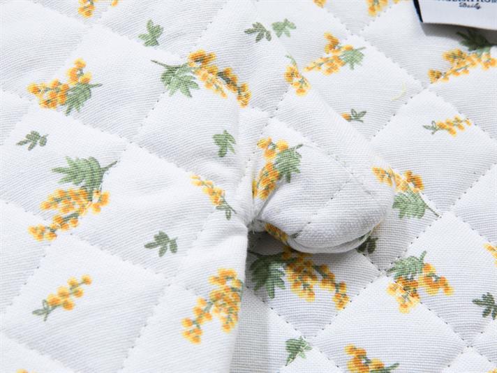 Mimosa flower Printed 2 Pcs Set Kitchen Set White - Yellow