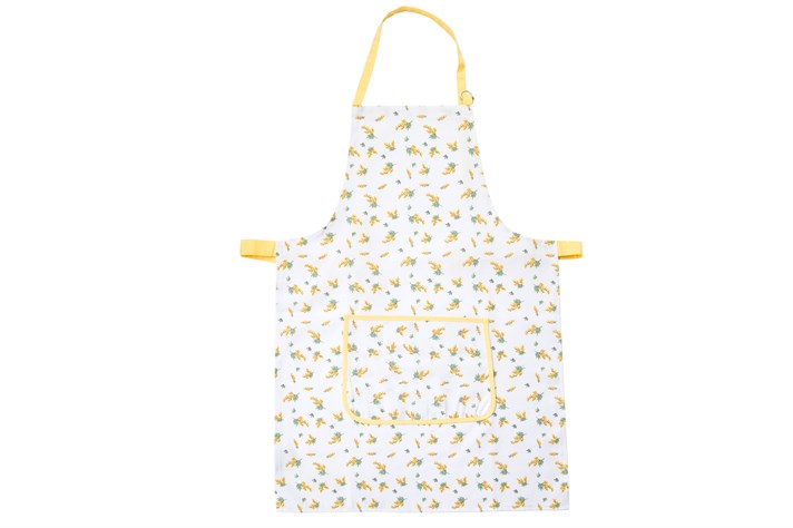 Mimosa flower Printed Printed Kitchen Apron White - Yellow