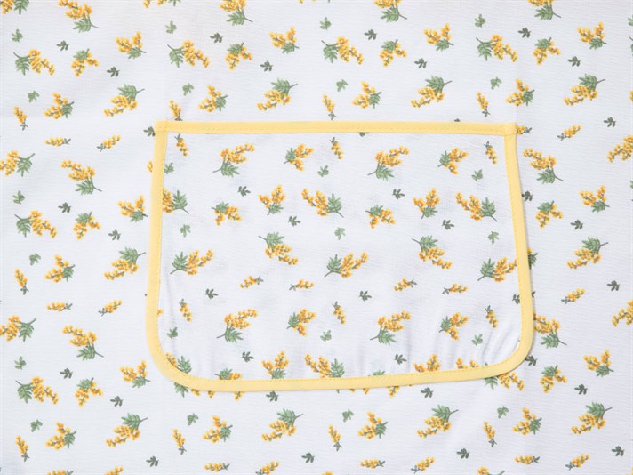 Mimosa flower Printed Printed Kitchen Apron White - Yellow