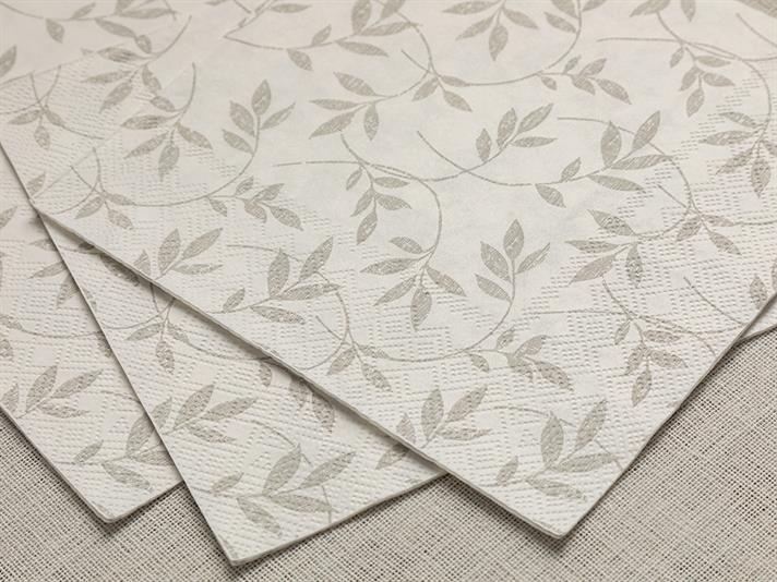 Flora Paper 20 Set Tissue Napkin 33x33 cm White