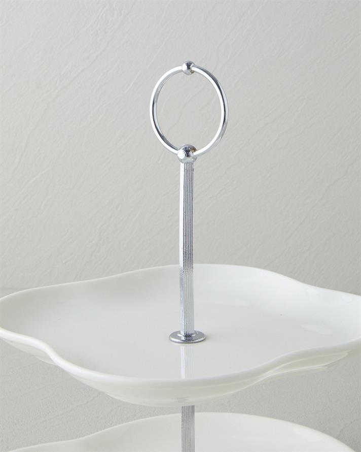 floră Porțelan Set Torturi 9 piese 6 persoane Alb