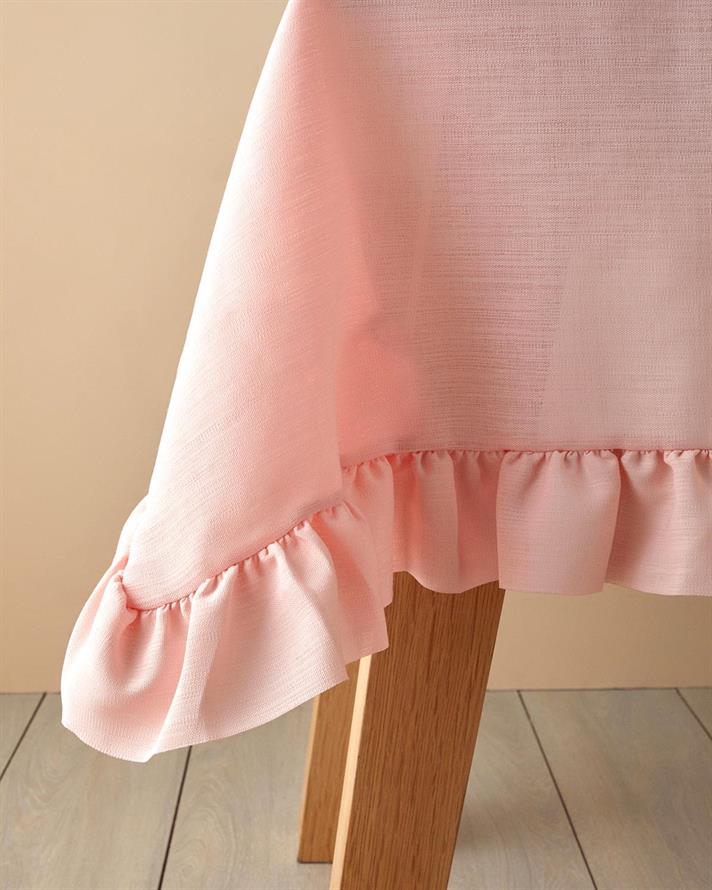 Poliester Cu Volane Față De Masă 150x200 cm Roz