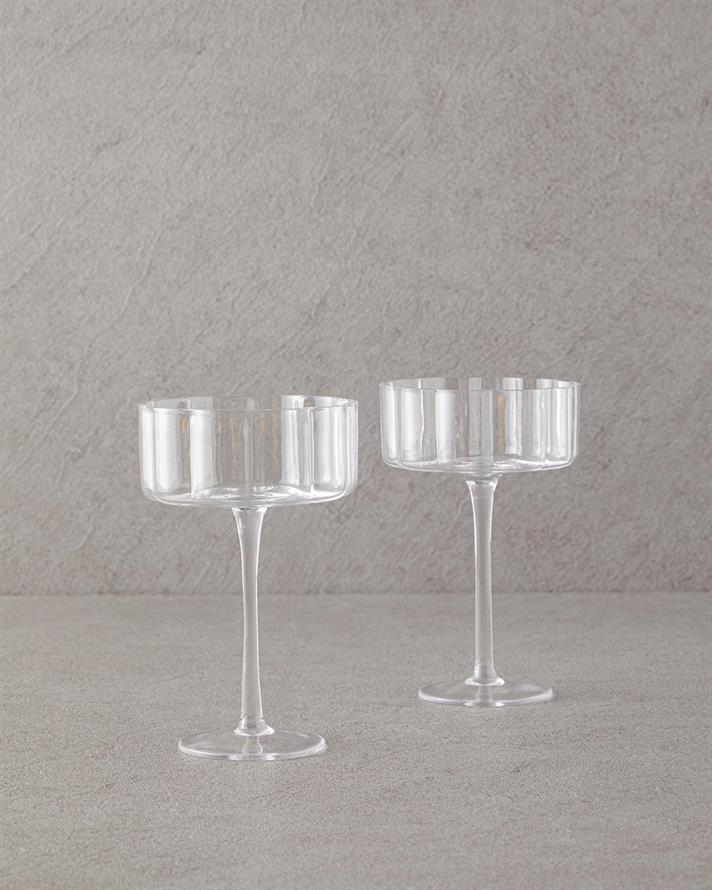 Flor Pura Sticlă Cu 2 Piese Cană 220 ml Transparent