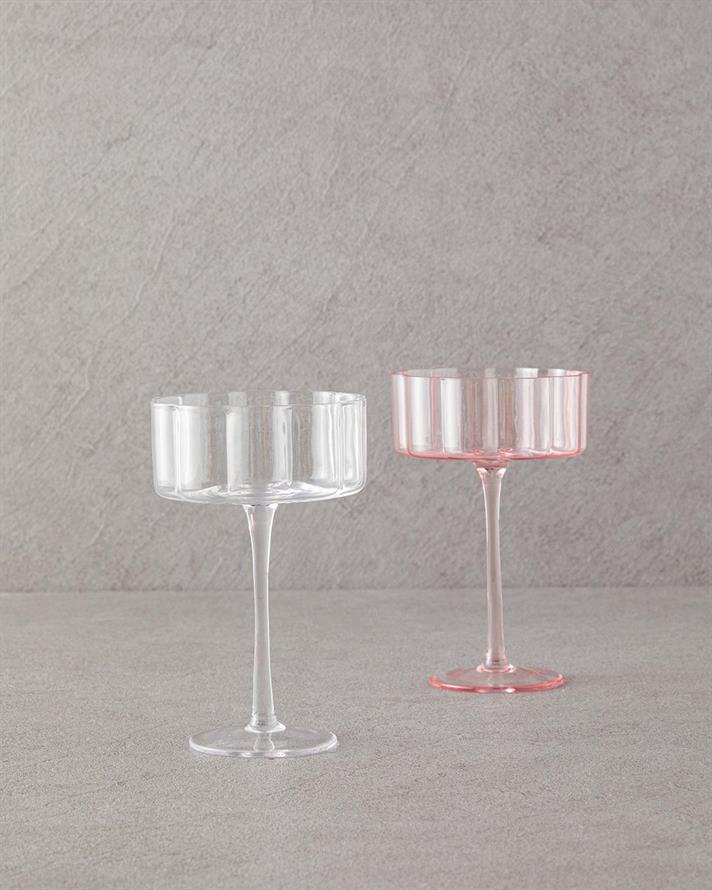 Glass 2 Set Cup 220 ml Powder