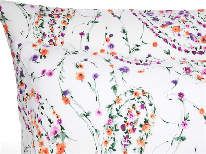 Flora paisley  Satin bumbac Set 2  FAȚĂ DE PERNĂ 50x70 cm Lilac.