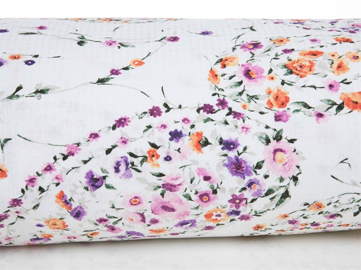 Flora paisley  Cu imprimeu Pentru o persoana  CUVERTURĂ 150x220 cm Liliac.