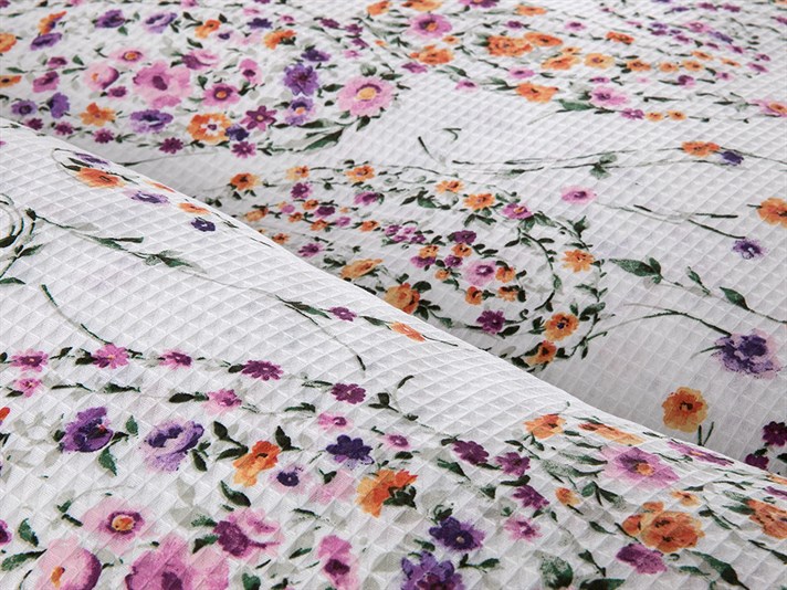Flora paisley  Cu imprimeu Persoană dublă  CUVERTURĂ 220x240 cm Liliac.
