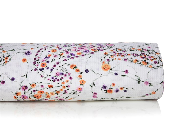 Flora paisley  Cu imprimeu Persoană dublă  CUVERTURĂ 220x240 cm Liliac.