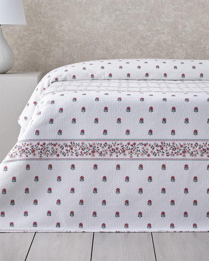 Floral Lines Imprimat Cu Bumbac Double Pătură De Vară 200x220 cm Pudră