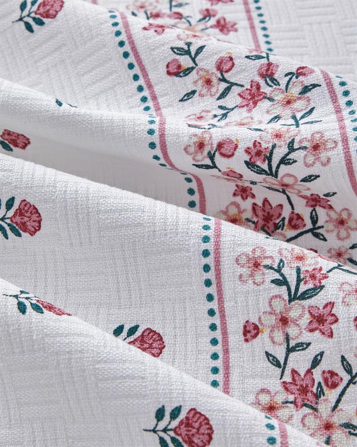 Floral Lines Imprimat Cu Bumbac Double Pătură De Vară 200x220 cm Pudră