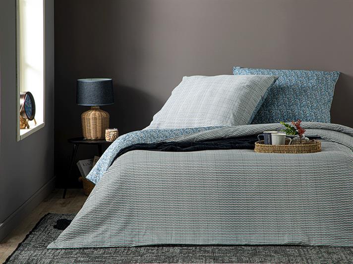 Floral Trail Clătite King Size Set Lenjerie De Pat 240x220 cm + 80x80 cm Albastru