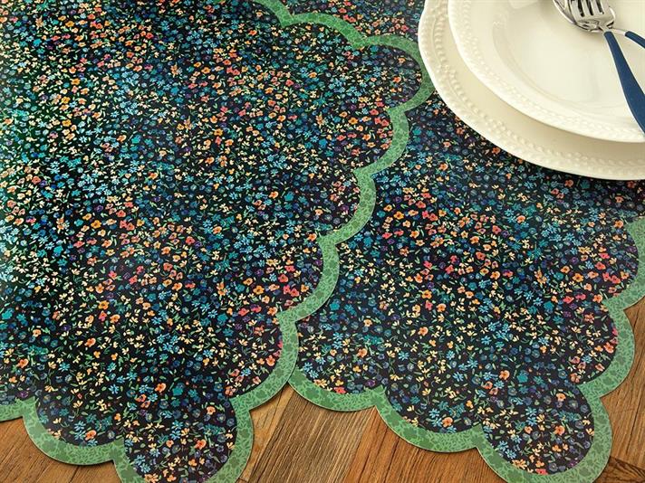 Florals Polypropilen 4 Set Place Mat 40x40 Dark Blue