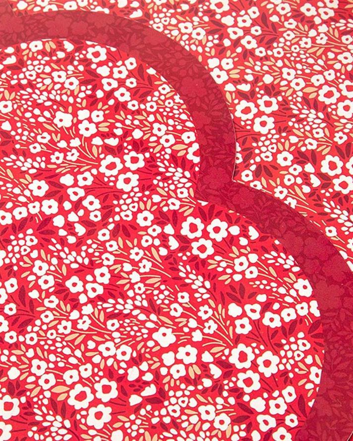 Florals Polypropilen 4 Set Place Mat 40 cm Red