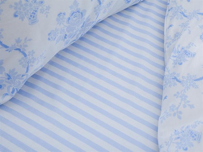 Florența Bumbac Single Set Lenjerie De Pat 160x220 cm Albastru