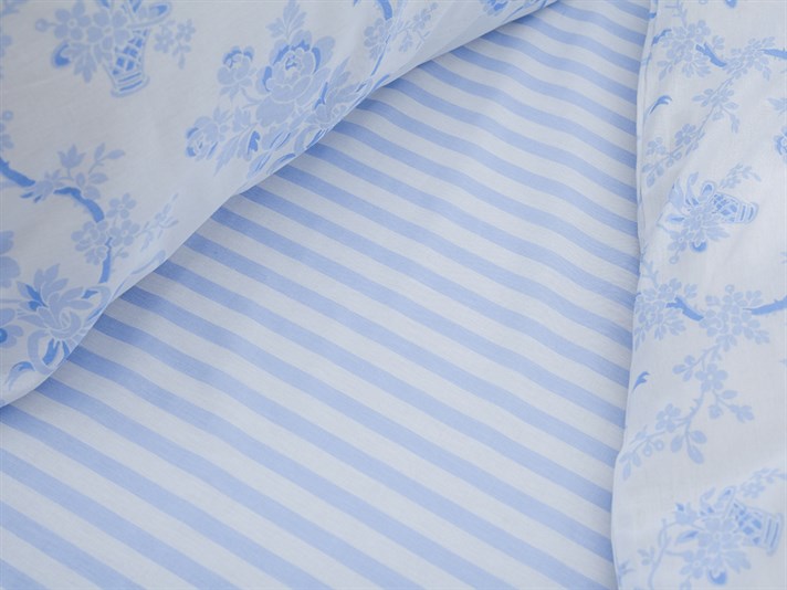 Florența Bumbac Double Set Lenjerie De Pat 200x220 cm Albastru