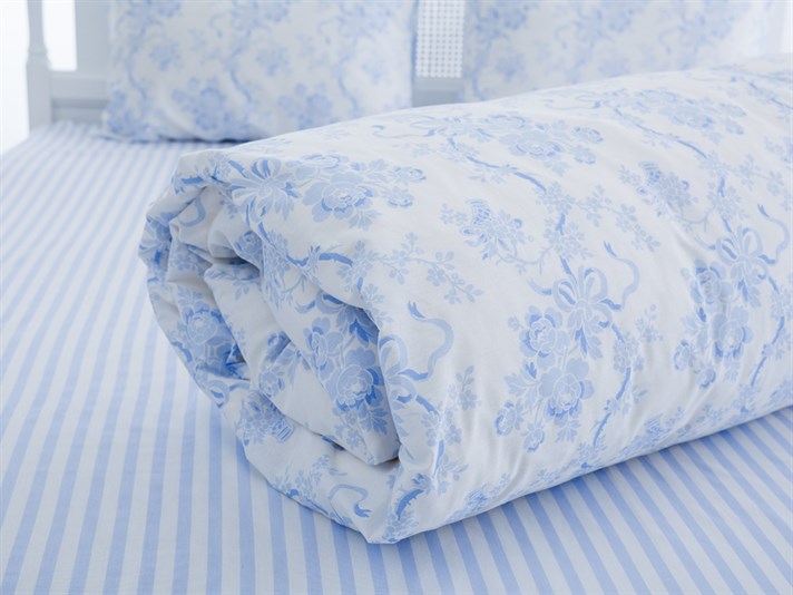Florența Bumbac Double Set Lenjerie De Pat 200x220 cm Albastru
