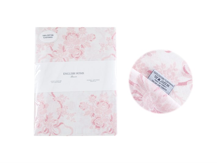 Florența Bumbac Double Set Lenjerie De Pat 200x220 cm Roz