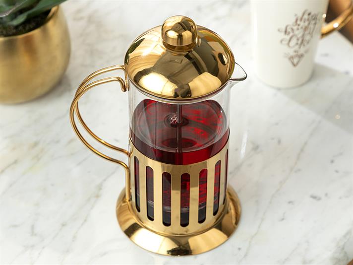 Florence Presă Franceză, Sticlă Borosilicată, 600 Ml, Auriu