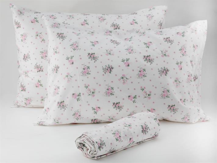 Flori crocante Bumbac Double Person  SET DE CEARȘAFURI E 160x200 cm Pink