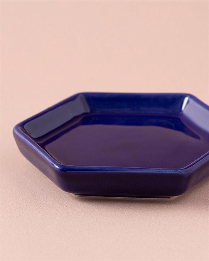 Bol gustare, Crispy Flowers, ceramică, 10 cm, bleumarin