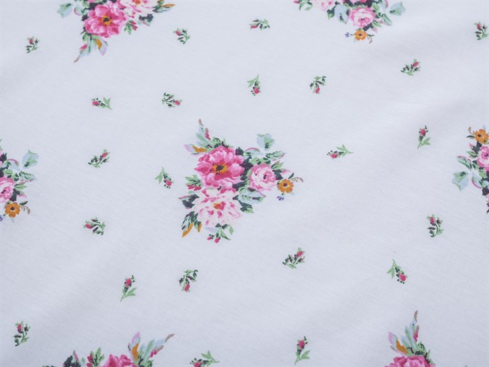 Flori de grădină Cu Bumbac Double Cearșaf 240x260 cm Roz
