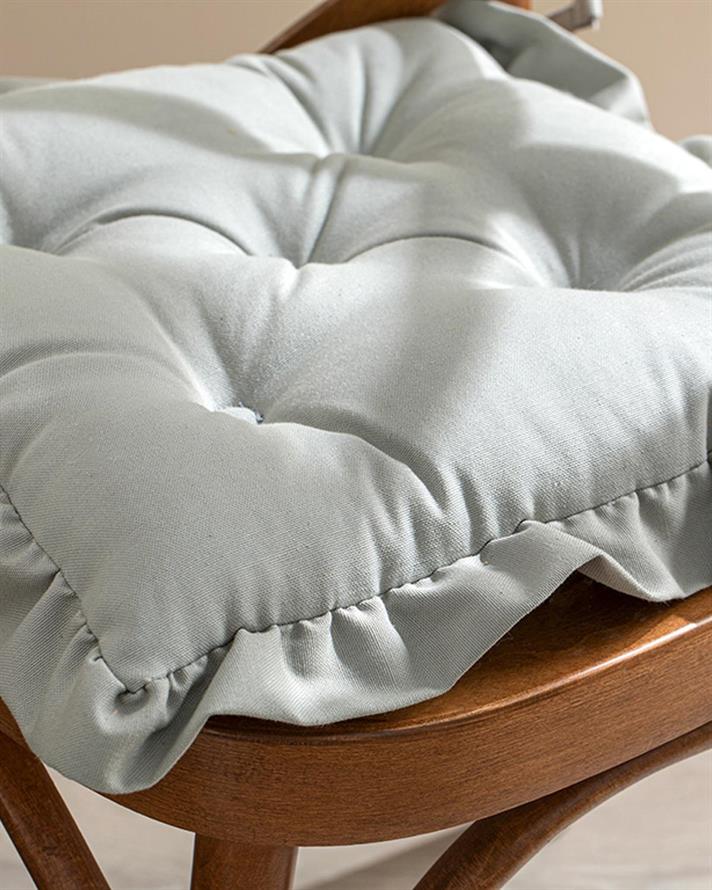 Flounce Pernă Pentru Scaun, Bumbac Poliester, 45*45 Cm, Crem - Verde