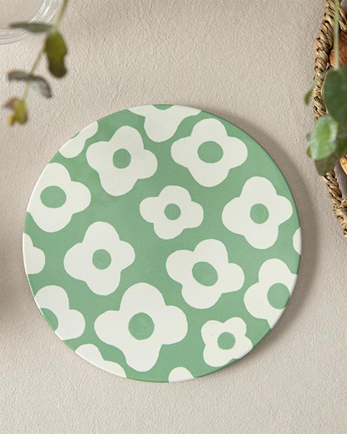 Flower Party Silicone Hot Mat 16 cm Green