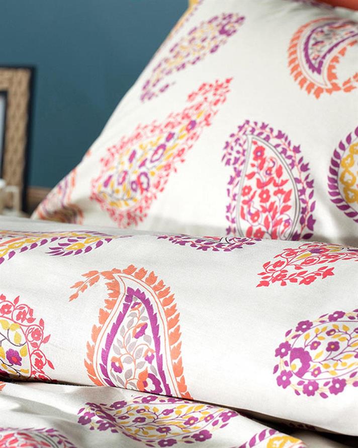 Flower, Set husă de pilotă cu față de pernă, pentru o persoană, bumbac, 160x220 cm/ 50x70 cm, bej