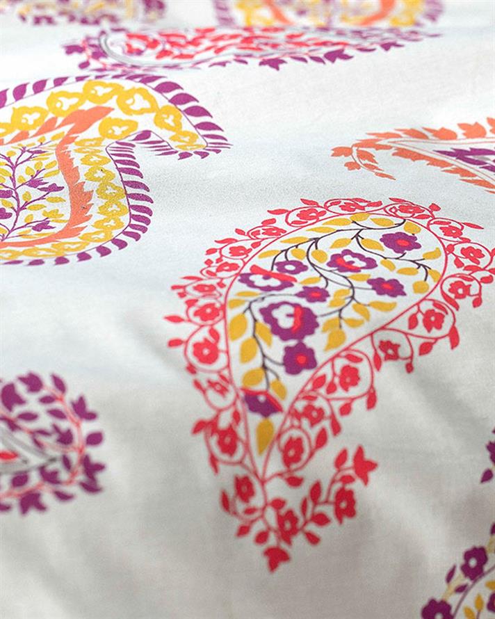 Flower, Set husă de pilotă cu față de pernă, pentru o persoană, bumbac, 160x220 cm/ 50x70 cm, bej