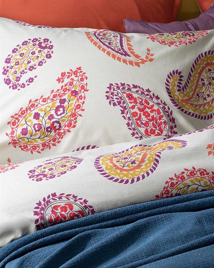 Flower, Set husă de pilotă cu față de pernă, pentru o persoană, bumbac, 160x220 cm/ 50x70 cm, bej