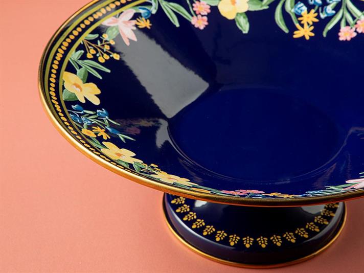 Flower Spree Enamel Serving Ware 32 cm İndigo
