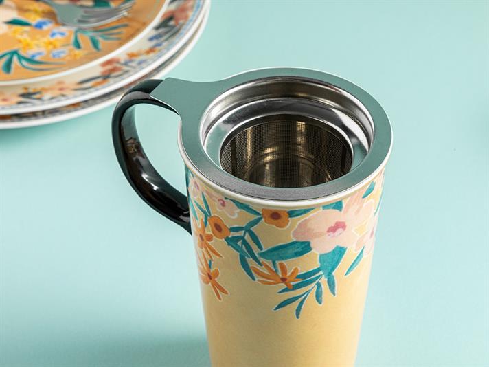 Flower Spree Silicone with Strainer Thermos 340 ml Mustard
