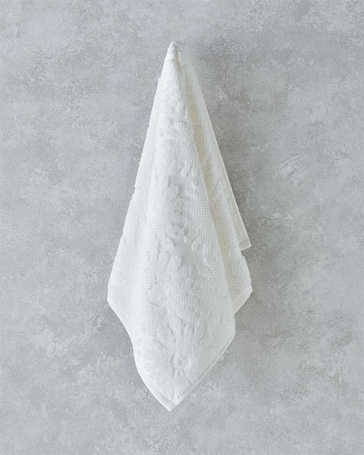 Flower Touch Cu Bumbac Jacquard Prosop De Față 50x80 cm Ecru