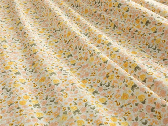 Floweret, Set husă de pilotă cu față de pernă, pentru o persoană, bumbac, 160x220 cm/ 50x70 cm, galben