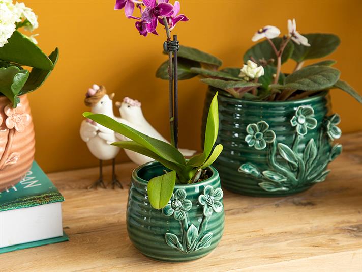 Flowertopia Ghiveci De Flori , 10,5*9,5*8,2 Cm, Crem-Roșu