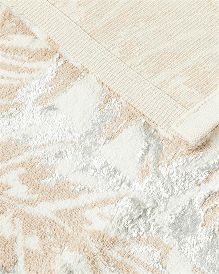 Foliage Flaușat Din Bumbac Bumbac Set Pentru Baıe 60*90 + 50*60 Cm Ecru - Bej - Gri.