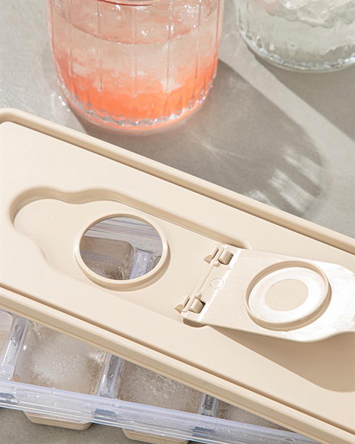 Formă cuburi de gheață, Simply, plastic, 8.9x25.3x3.9 cm, bej închis