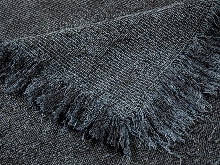 Covor țesut, Fringe, 160x230 cm, bumbac, bleumarin