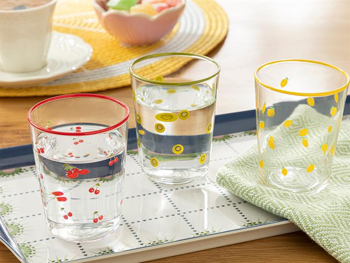 Fruity Glass 6 Set Served with Coffee Water Glass 120 ml Colorful