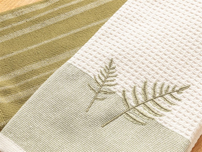 Leaf Cotton 2 Set Drying Cloth 40x60 cm Green