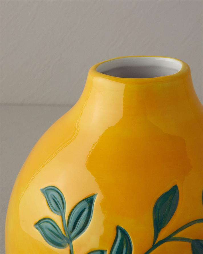 frunze Vază 17x17x19 cm Galben