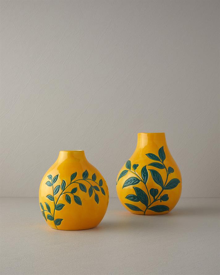 frunze Vază 17x17x19 cm Galben