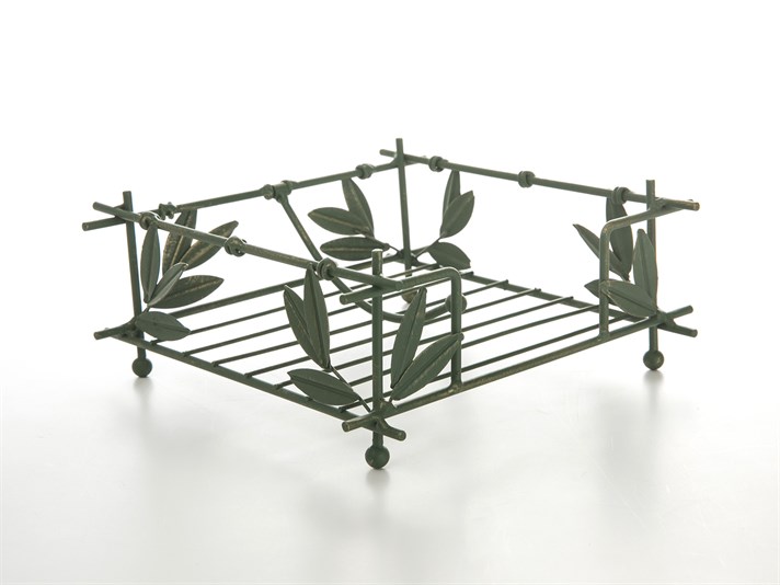 frunzos Fier forjat  SUPORT PENTRU ȘERVE 21X21X9 cm Green