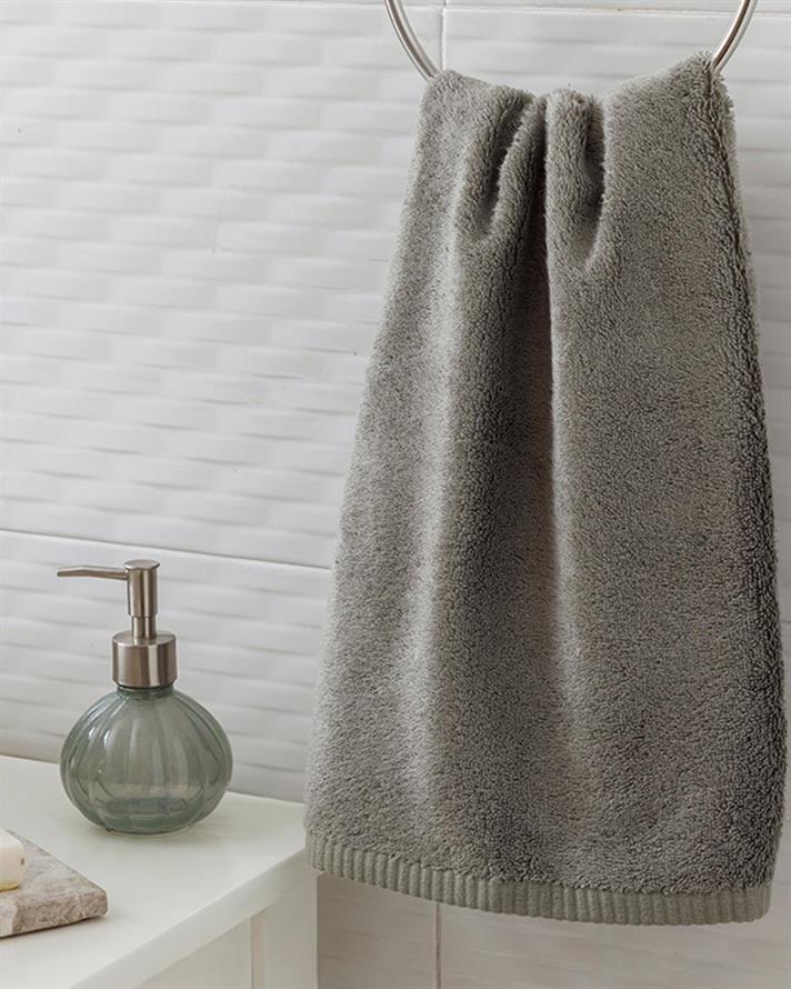 Leafy Bamboo Face Towel 50x90 cm Dark Gray