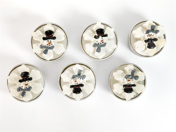 fulg de zăpadă 6 Piese Lumânare 13,7x9x3,2 cm Alb