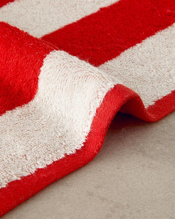 Funny Lines Cu Bumbac Fire Vopsite Prosop De Față 50x80 cm Ecru - Roșu