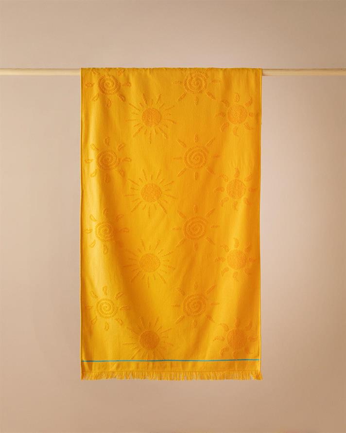Funny Sunny Cu Bumbac Prosop De Plajă 70x140 cm Galben